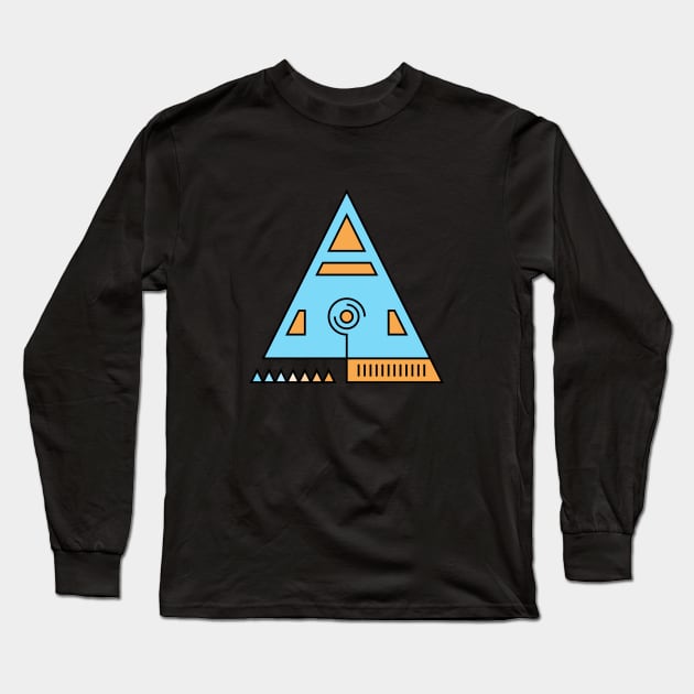 Sacred Geometry or a Pyramid (Version 2) Long Sleeve T-Shirt by Hinterlund